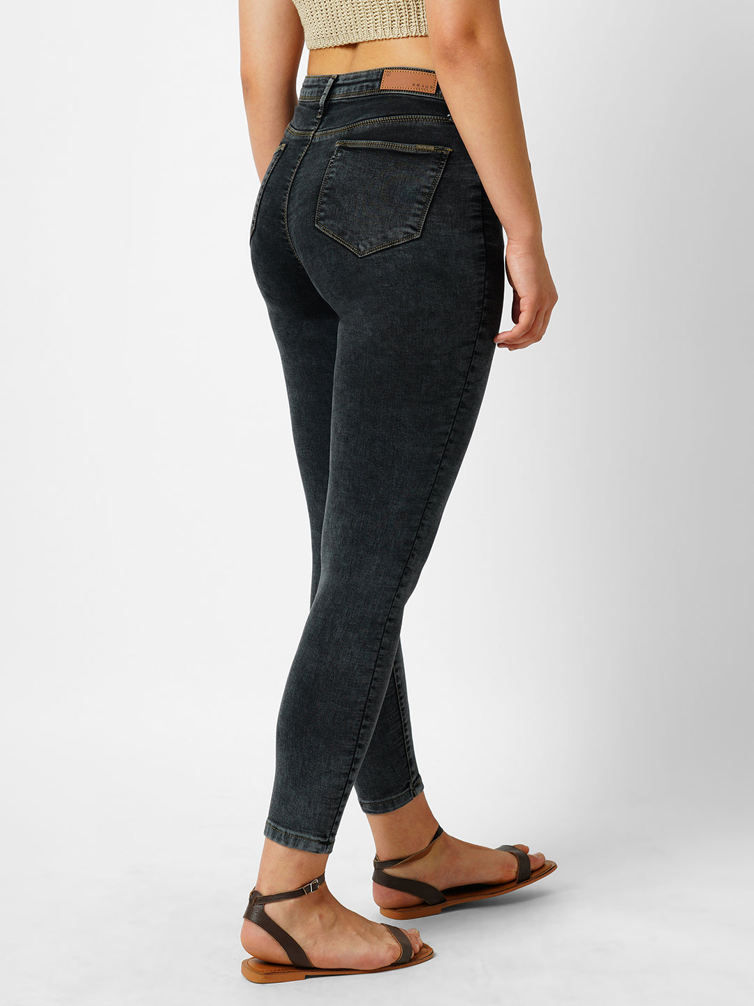 Women Dark Grey Mid-Rise Skinny Jeans