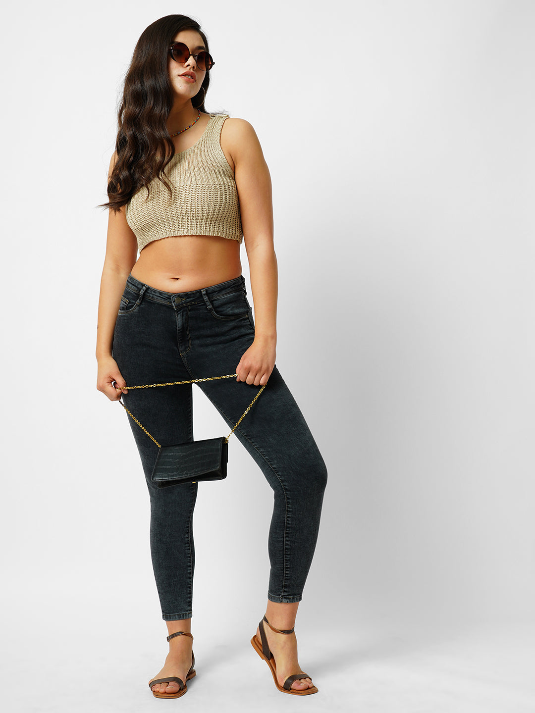 Women Dark Grey Mid-Rise Skinny Jeans