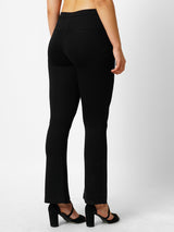 Women Black High Rise Mini Flare Treggings