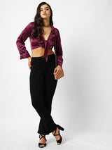 Women Black High Rise Mini Flare Treggings