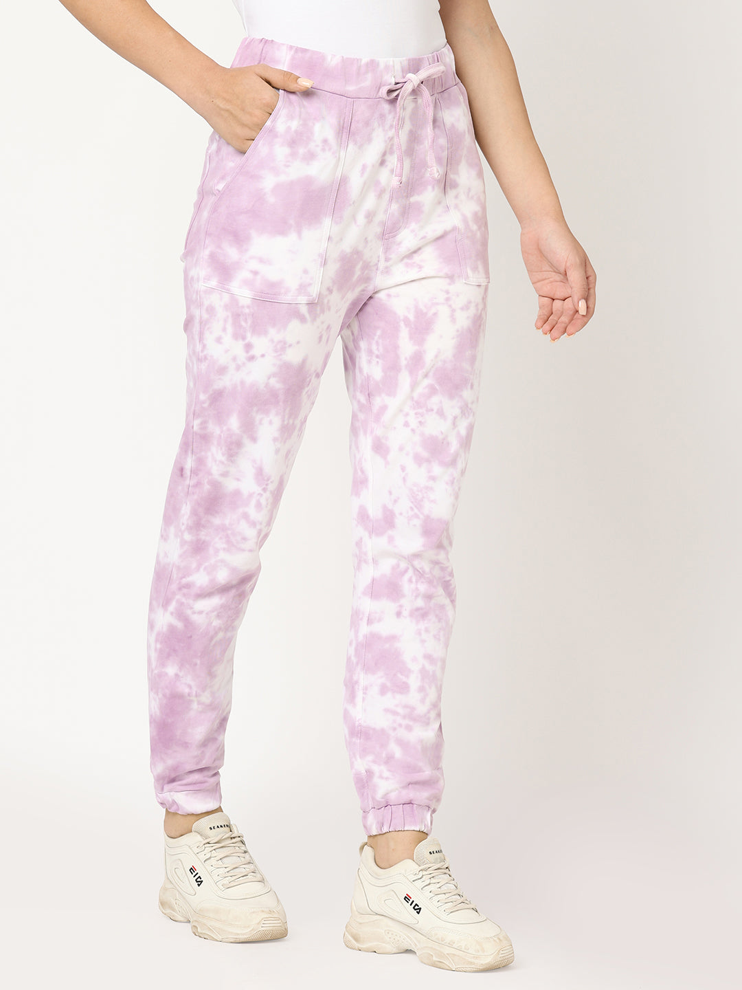 Lilac Tie & Dye Athleisure Joggers