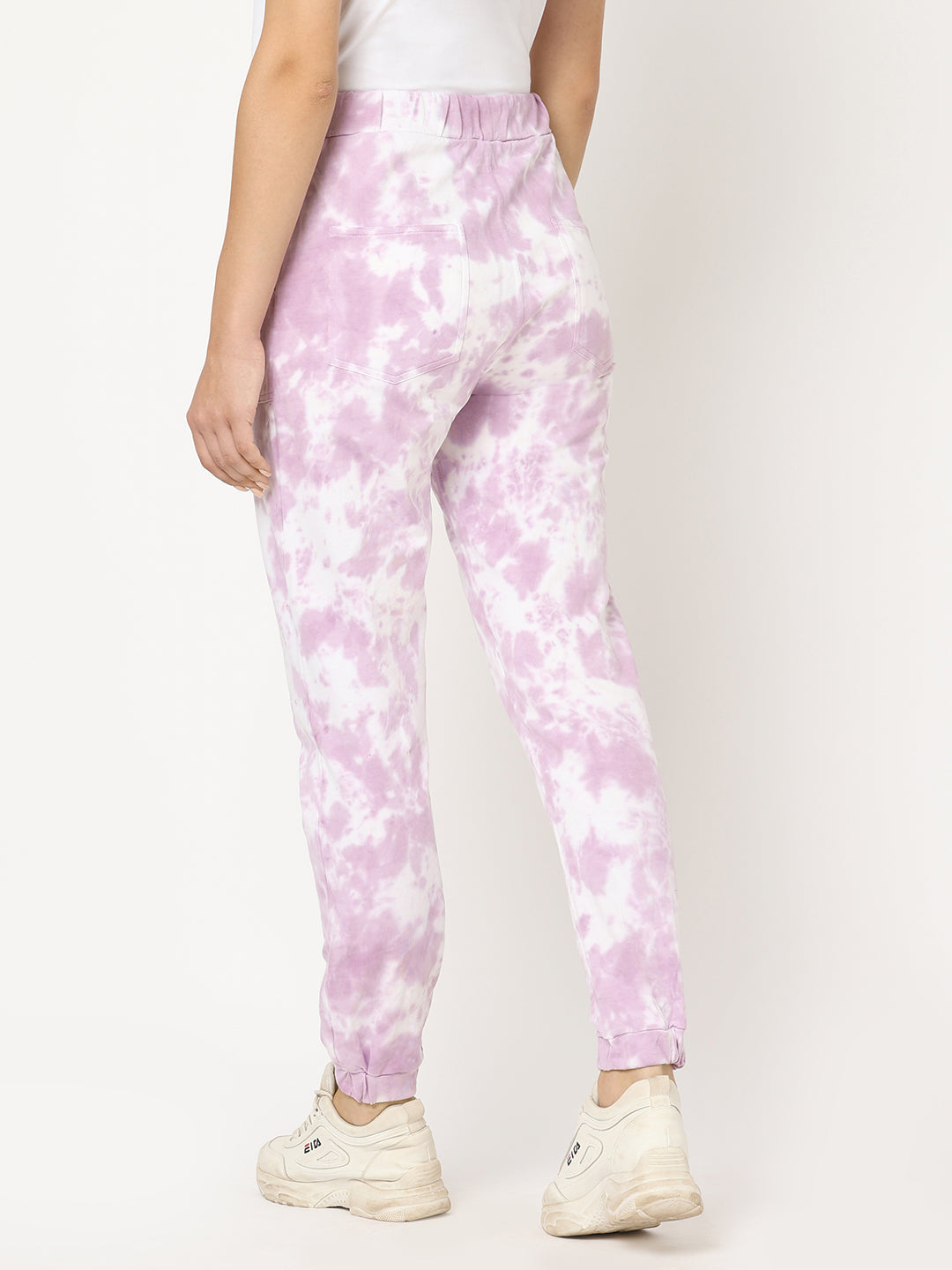 Women Lilac Tie & Dye Athleisure Joggers