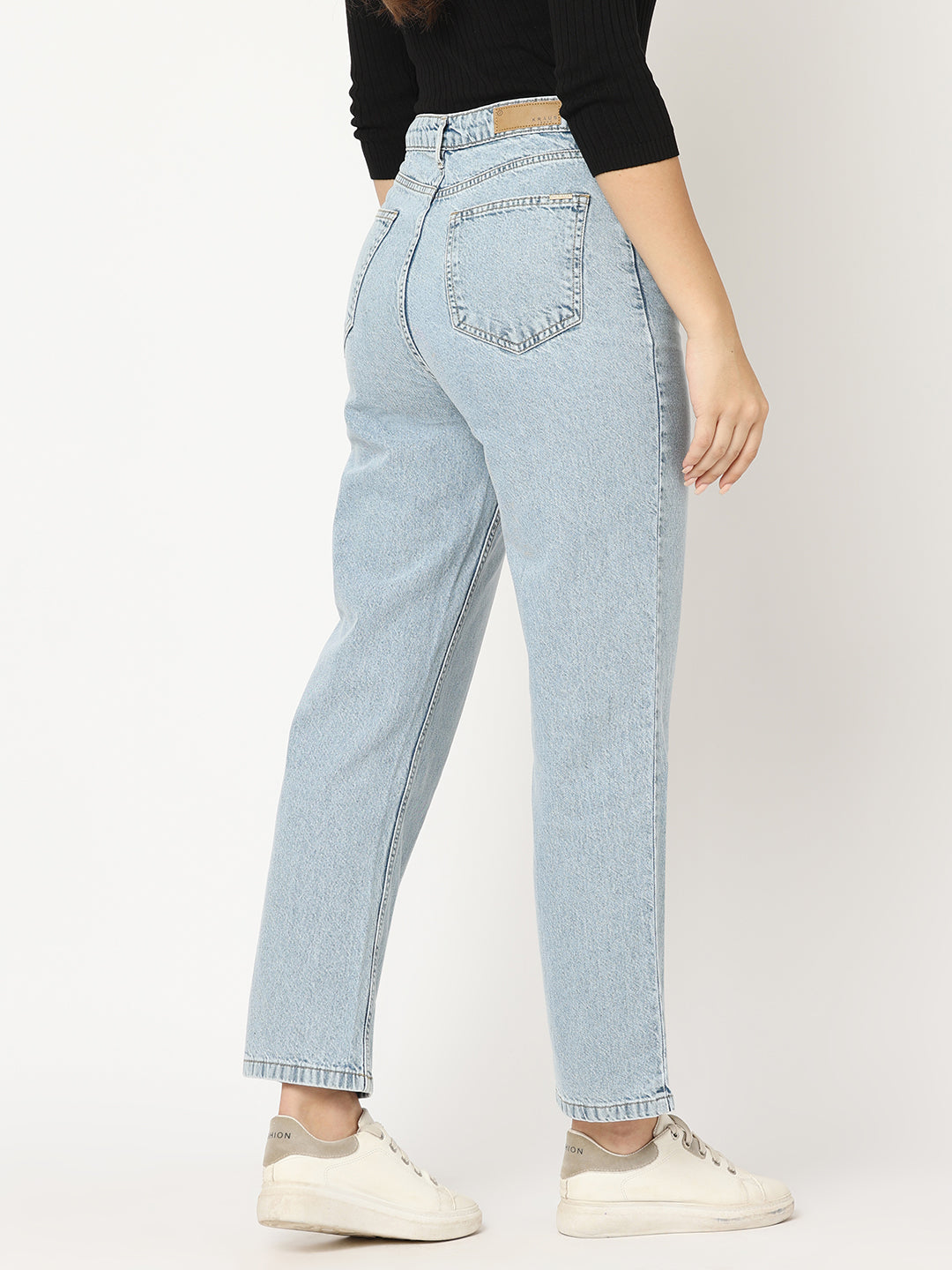 Women Blue High-Rise Straight Fit Jeans
