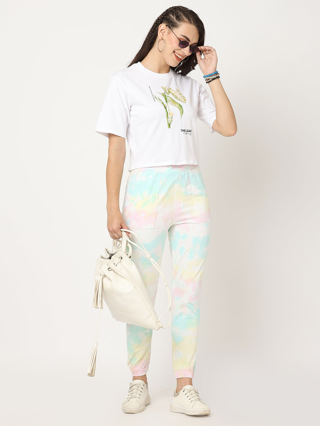 Women Multicolor Tie & Dye High-Rise Jogger