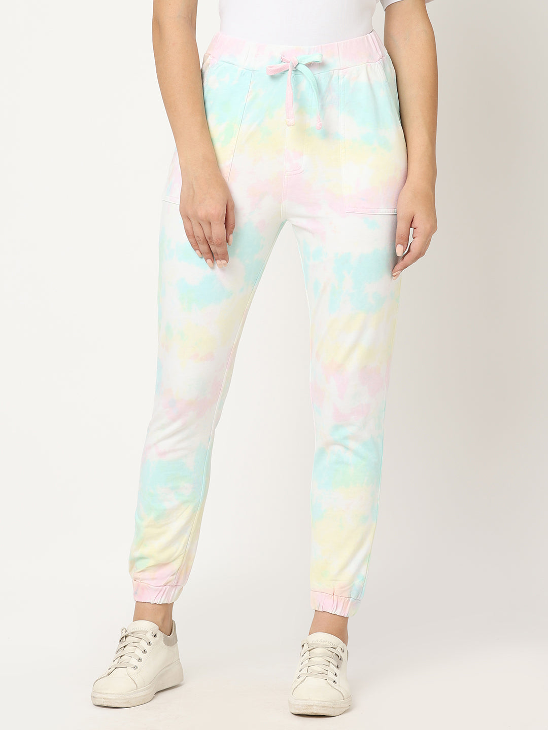 Women Multicolor Tie & Dye High-Rise Jogger