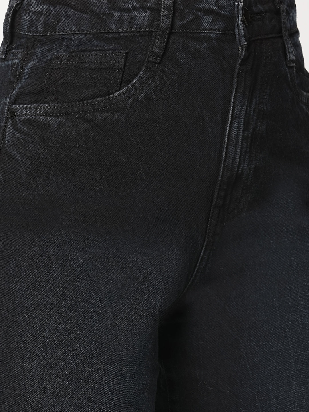 Women Charcoal Black Wide Leg Jeans