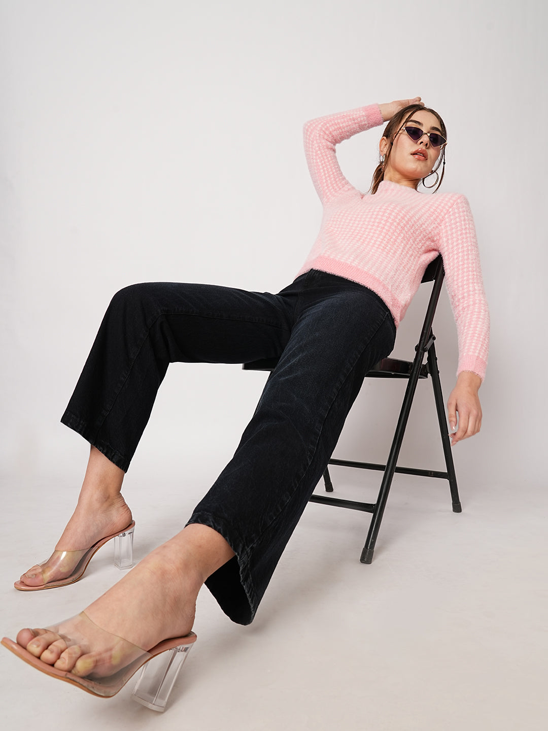 Women Charcoal Black Wide Leg Jeans