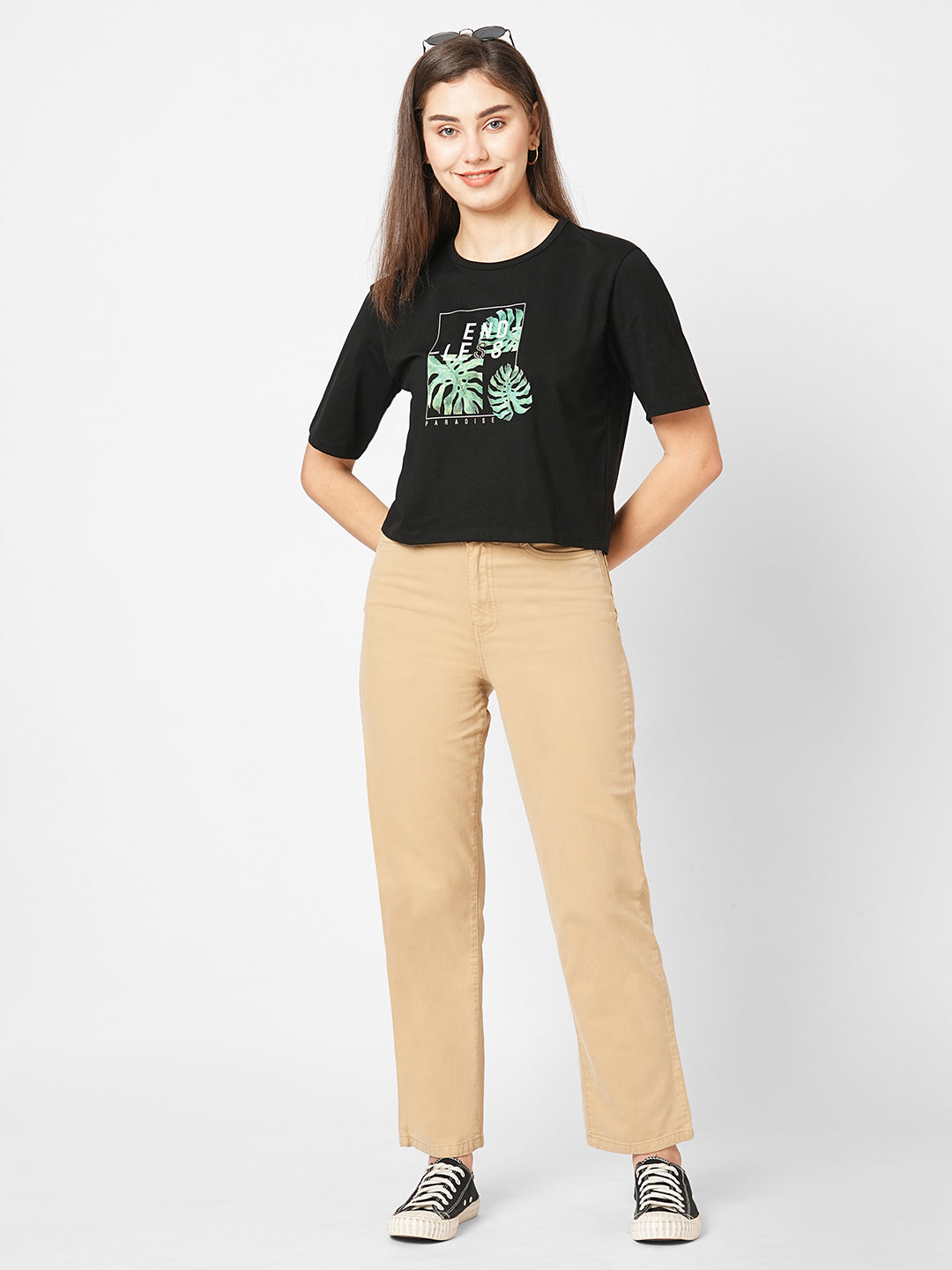 Women Oatmilk High-Rise Loose Straight Fit Jeans