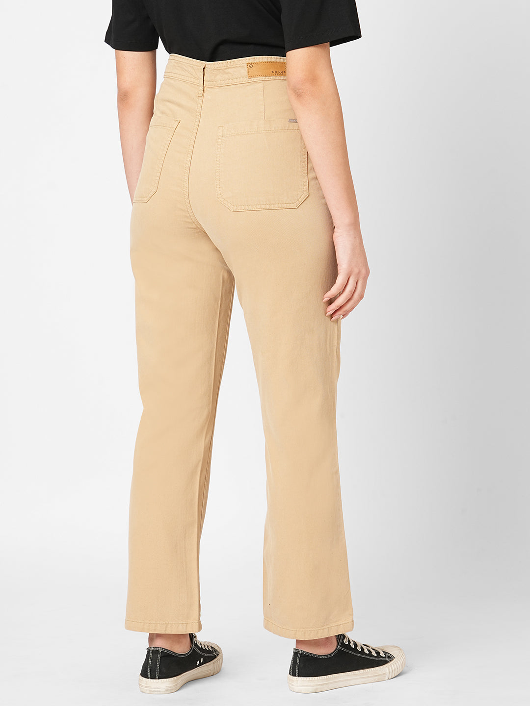 Women Oatmilk High-Rise Loose Straight Fit Jeans