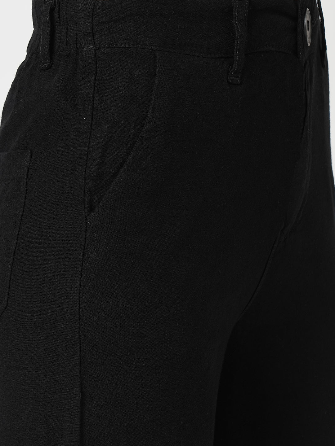 Women Black Loose Straight Fit Pants