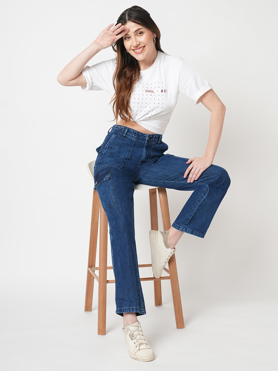 Women Dark Blue Cargo