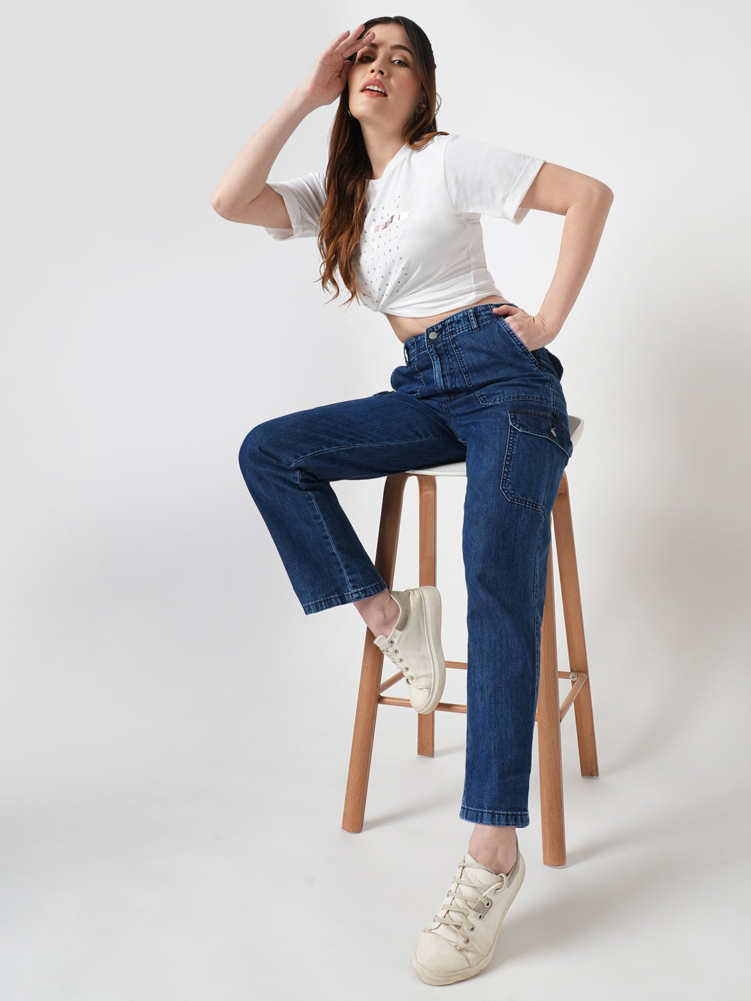 Women Dark Blue Cargo