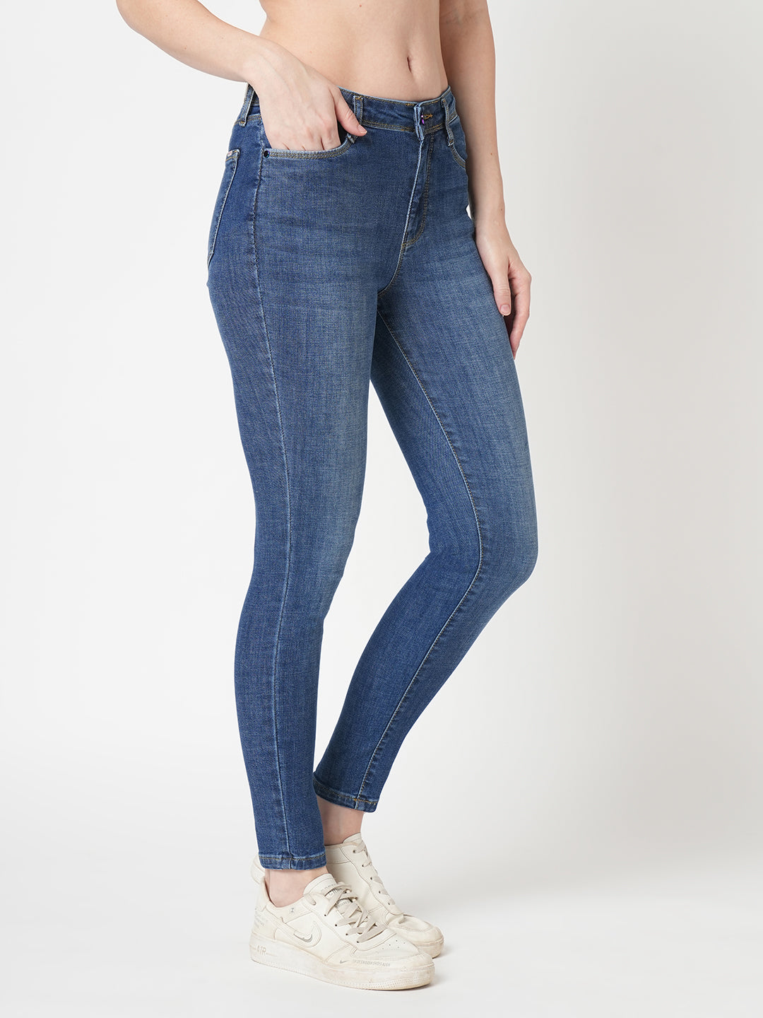 Women Blue High-Rise Skinny Jeans