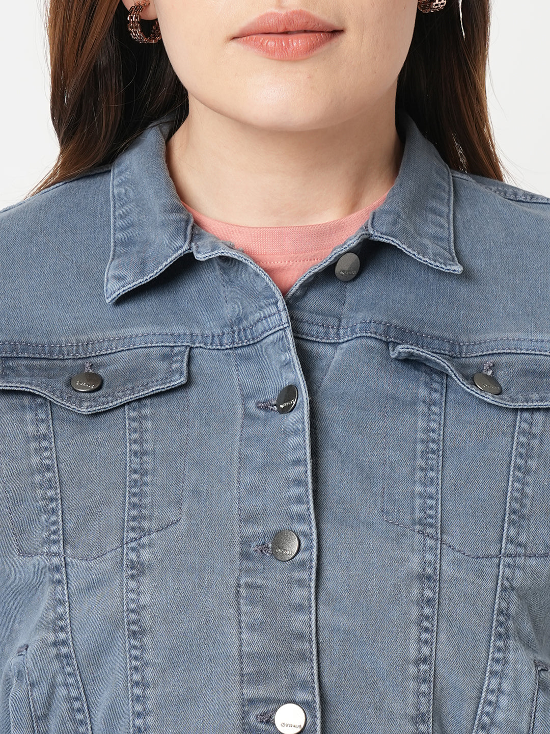 Women Grey Denim Jacket