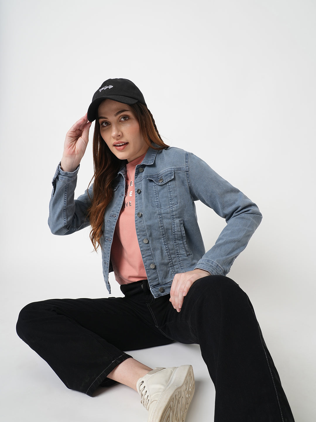 Women Grey Denim Jacket