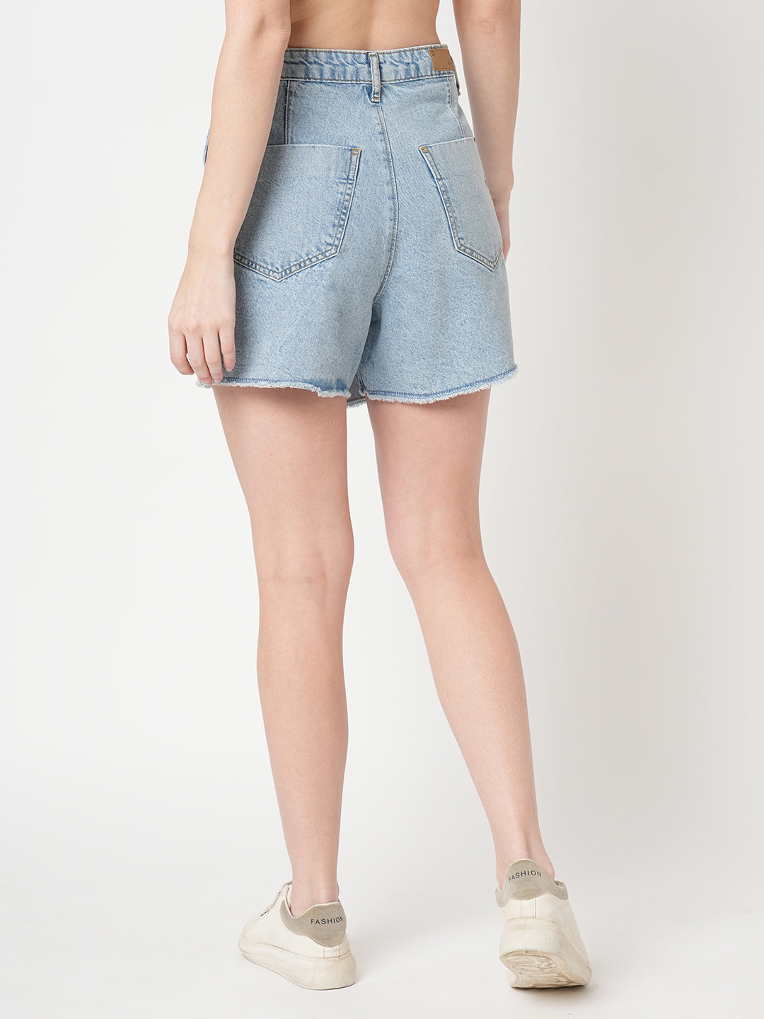 Women Light Blue High-Rise Skorts