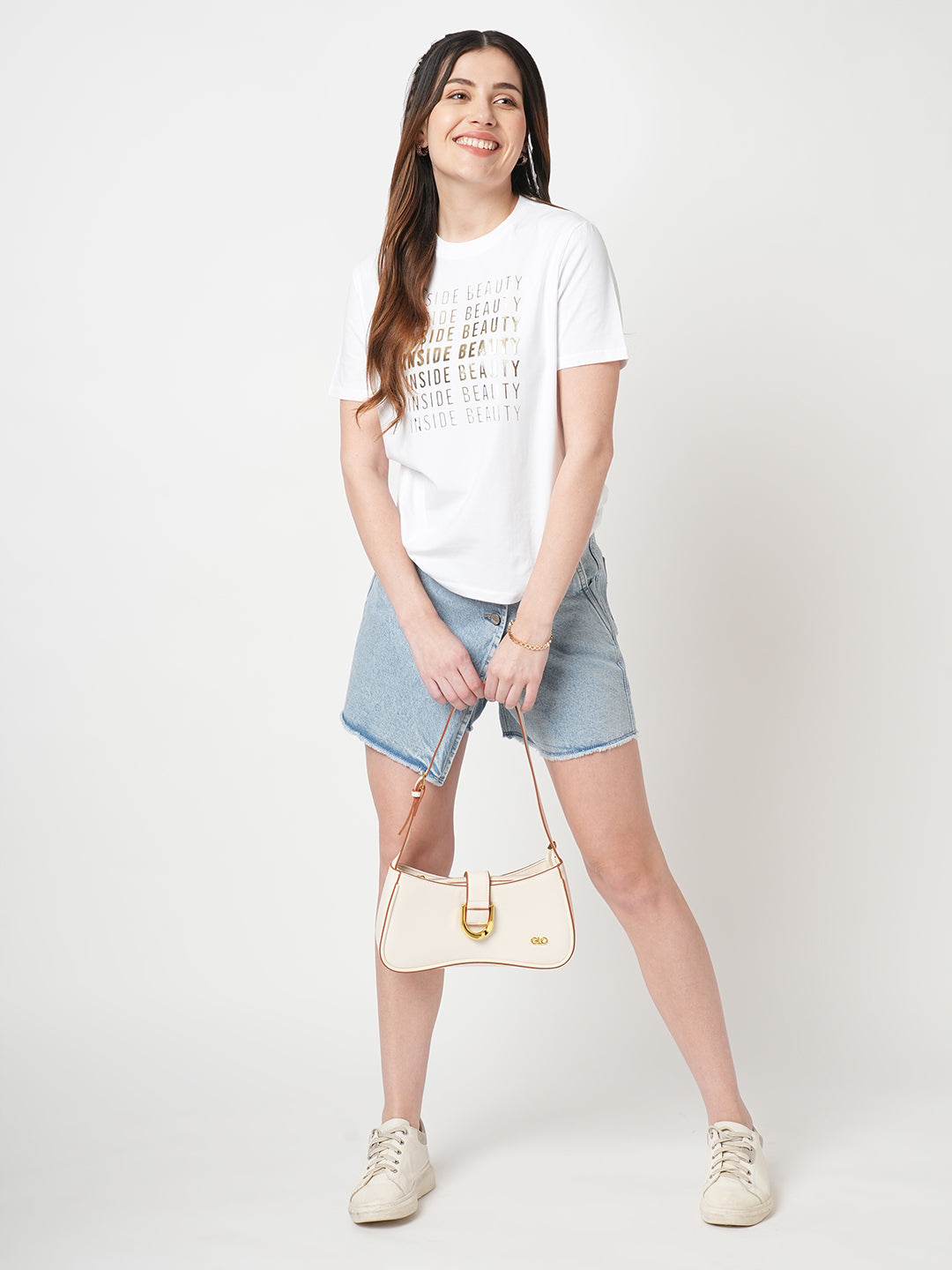 Women Light Blue High-Rise Skorts