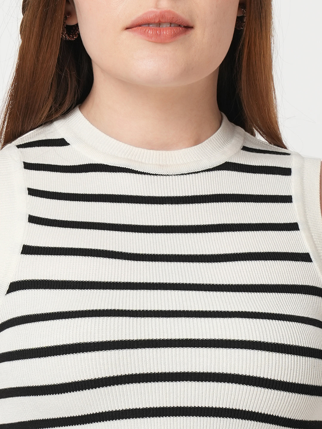 Black/White Flat Knit Top