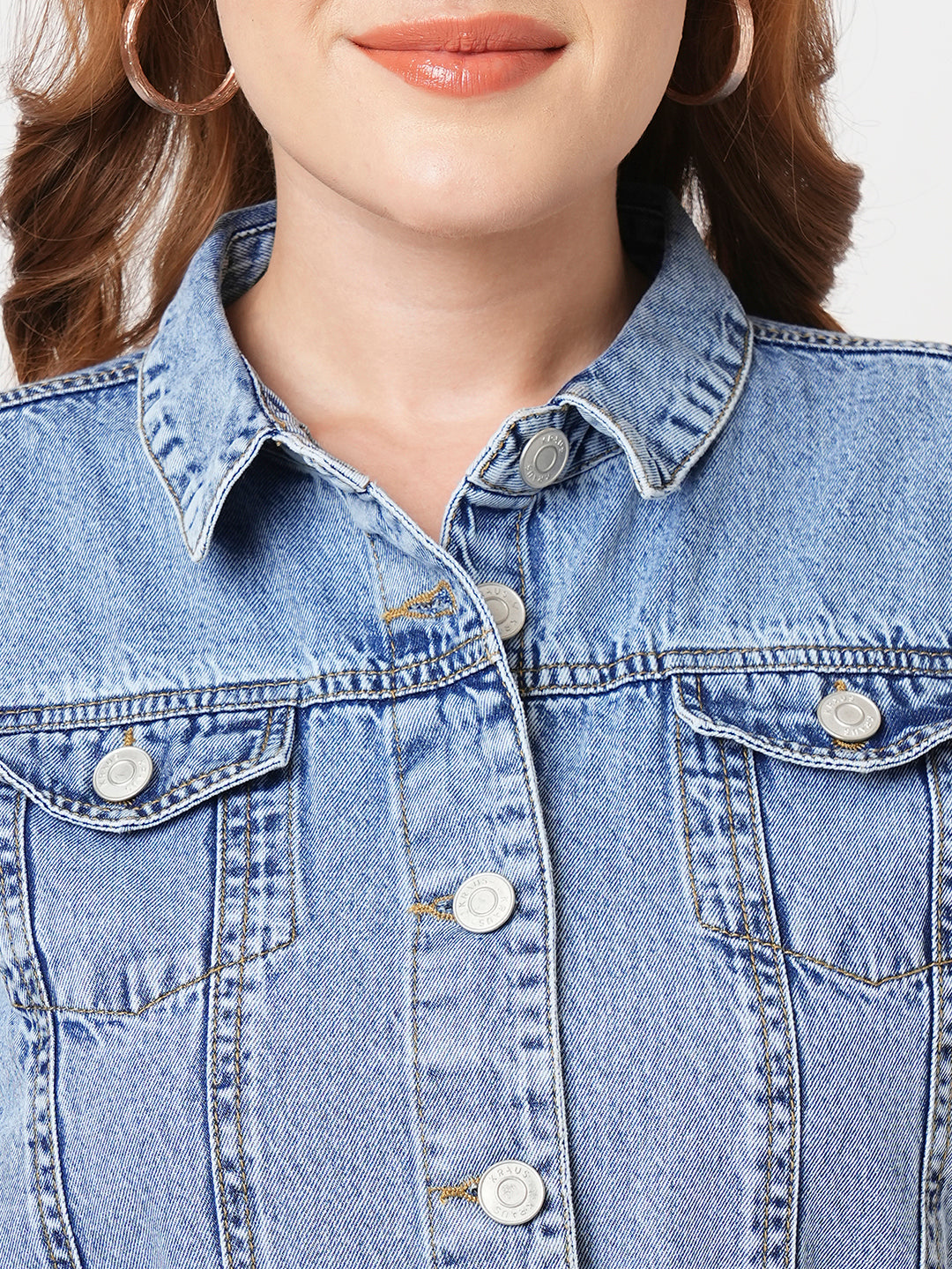 Women Slim Fit Light Blue Denim Dress