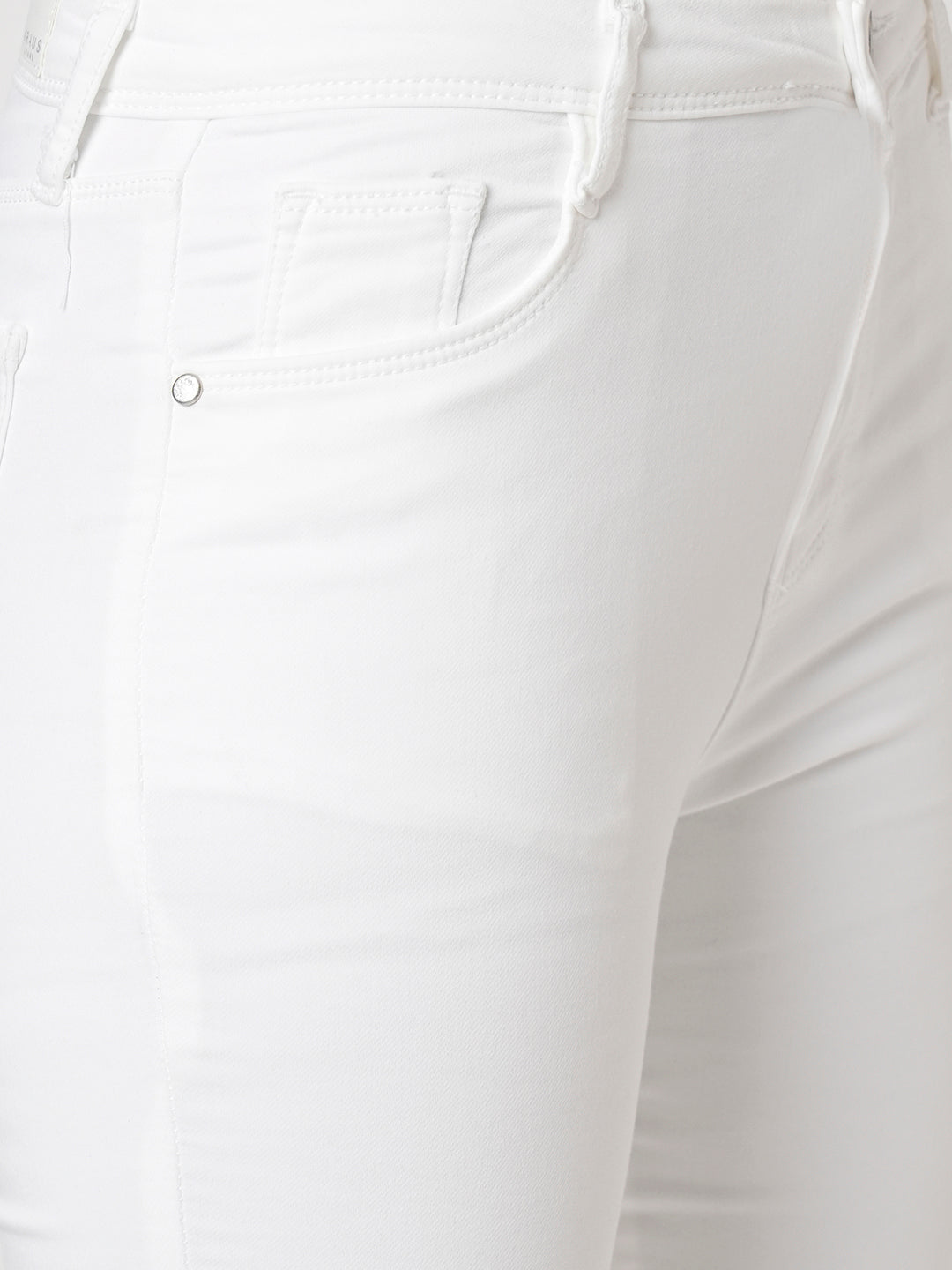 Women White High-Rise Mini Flare Jeans