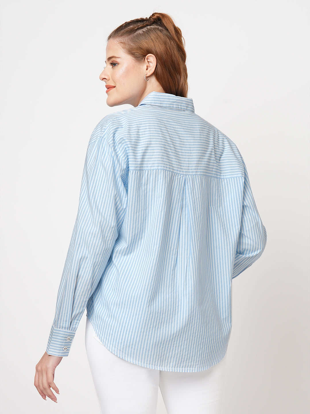 Women Oversized Striped Shirt