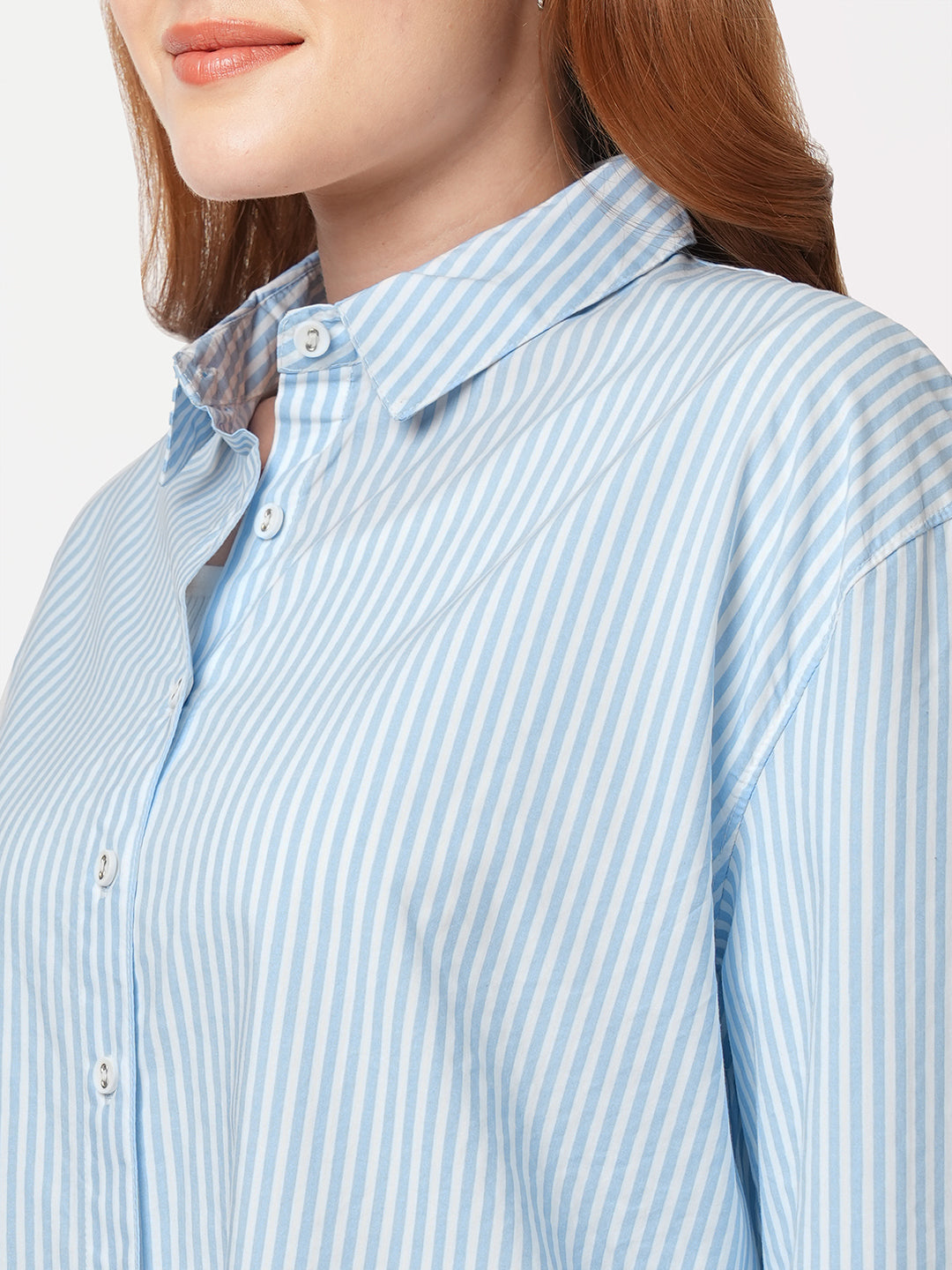 Women Oversized Striped Shirt