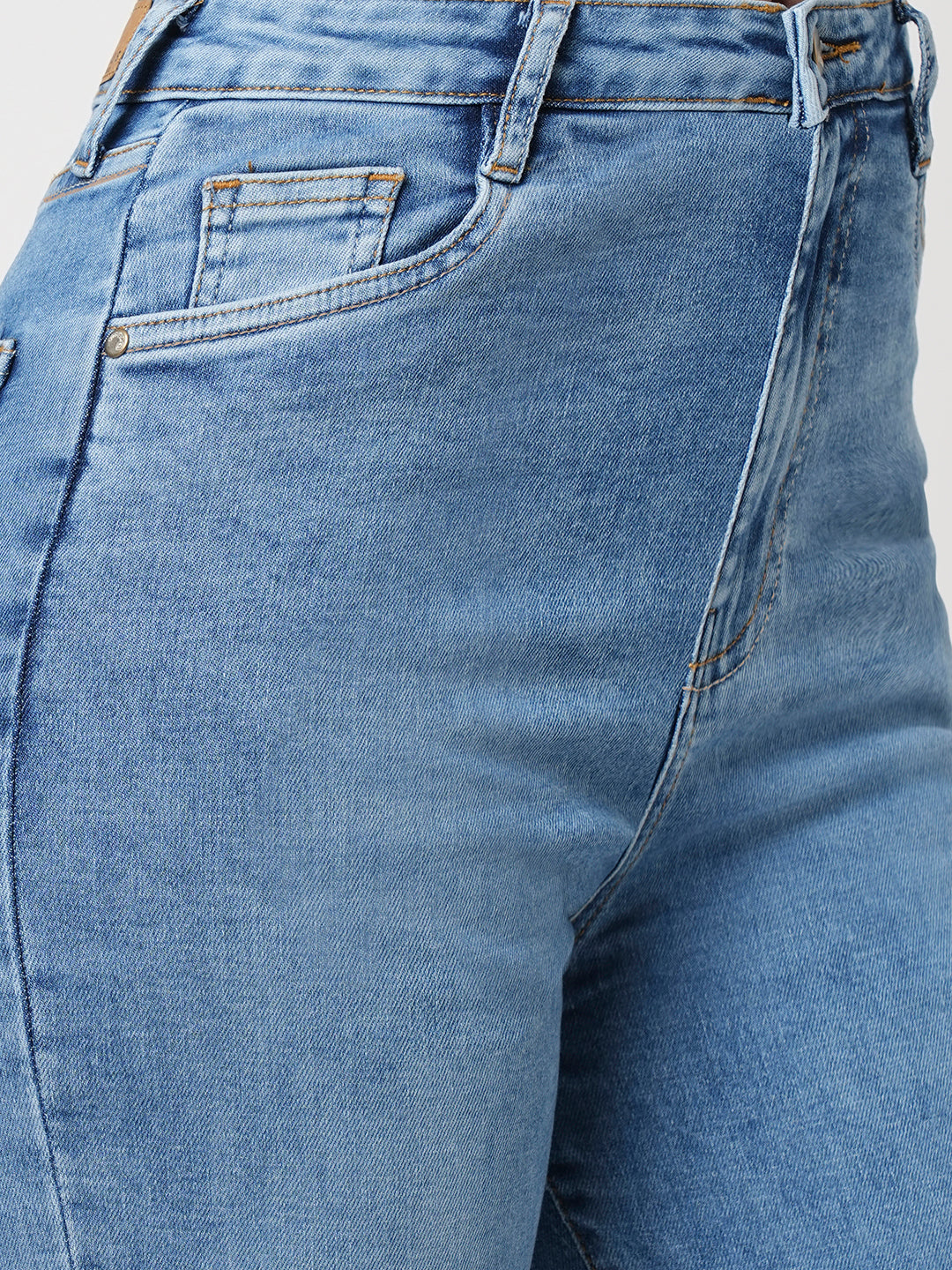 Kraus Kurve Women Blue High-Rise Slim Straight Jeans