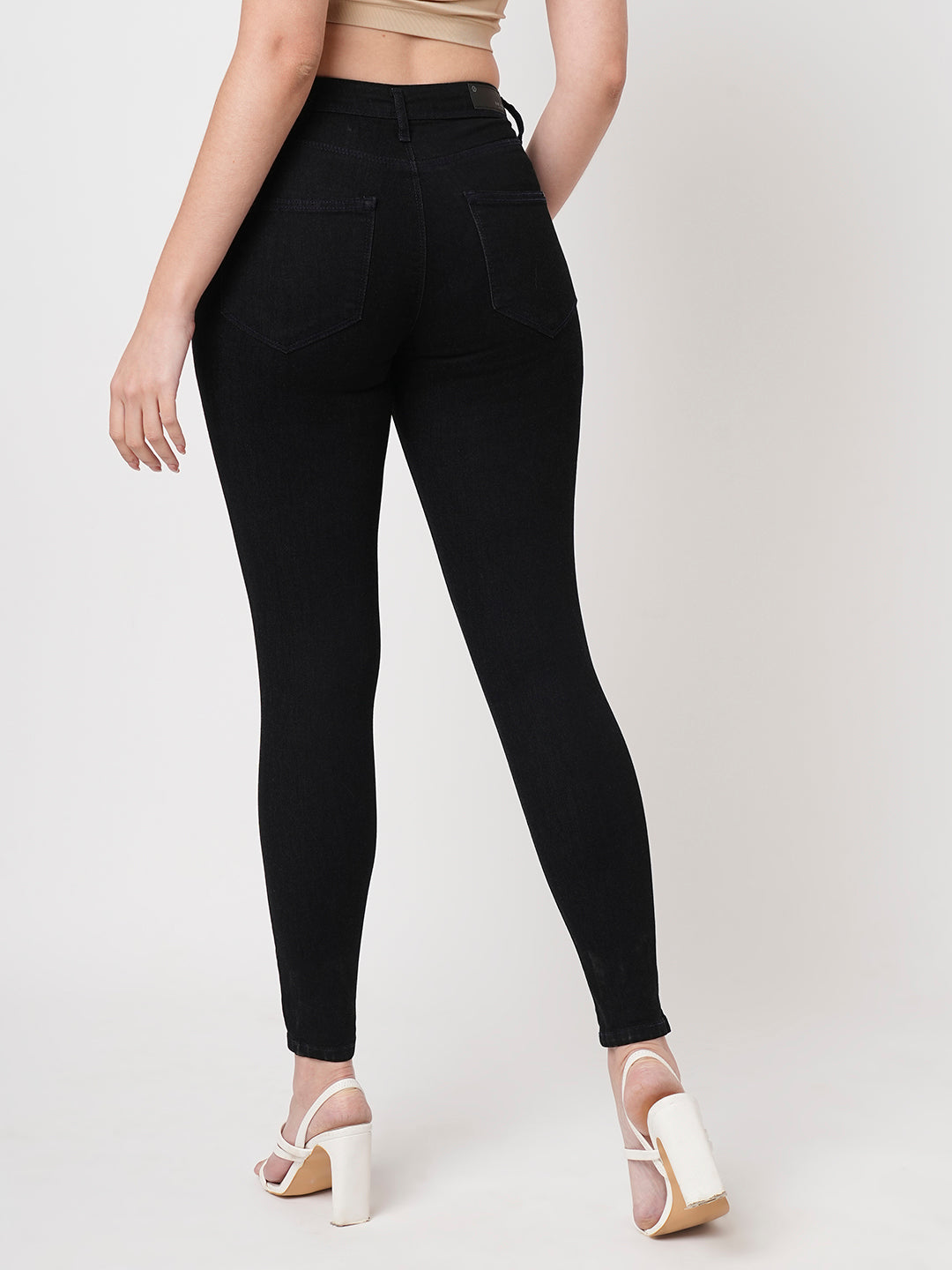 Women Black High-Rise Skinny Jeans
