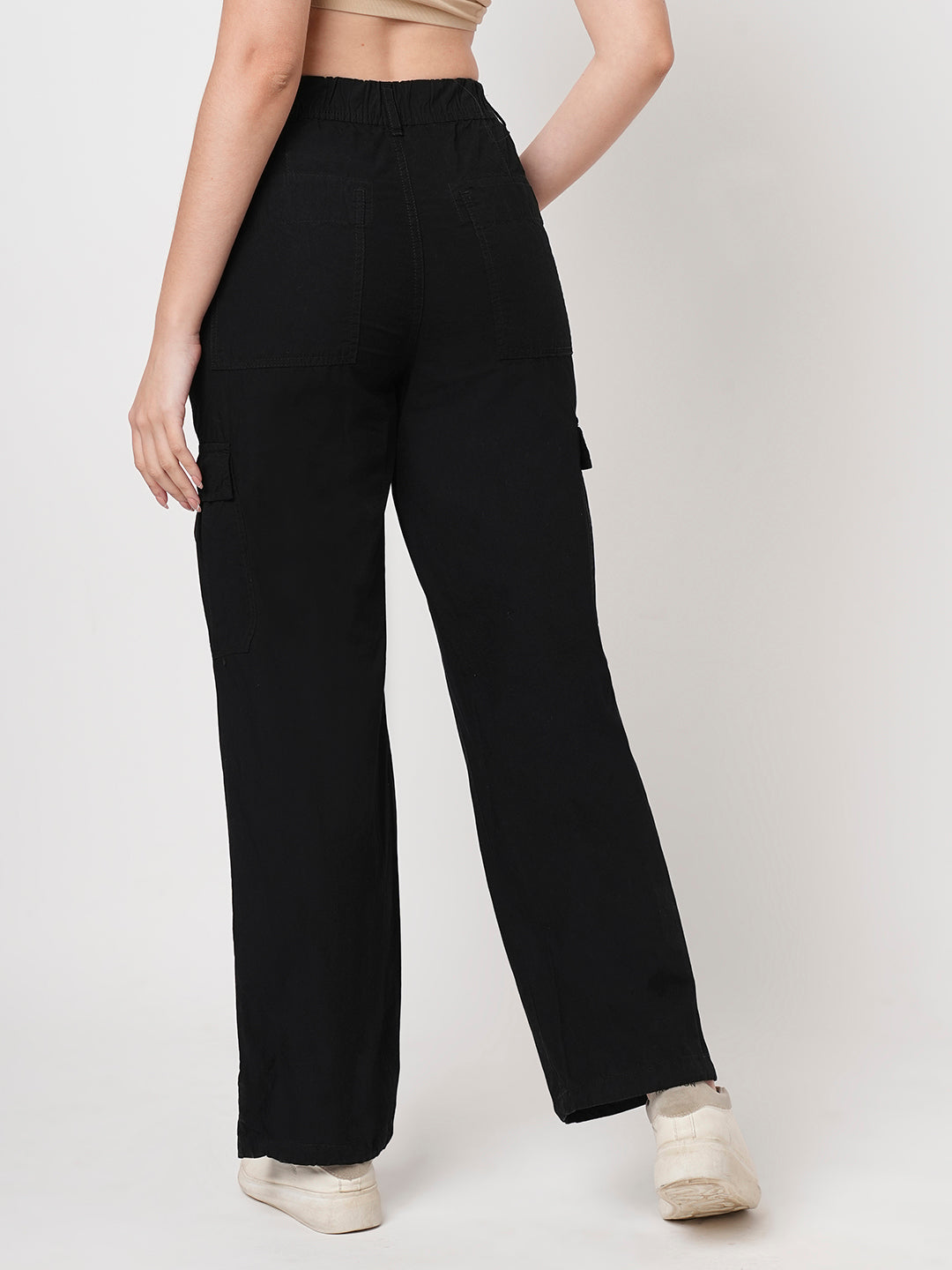 Women Black Mid-Rise Cargo
