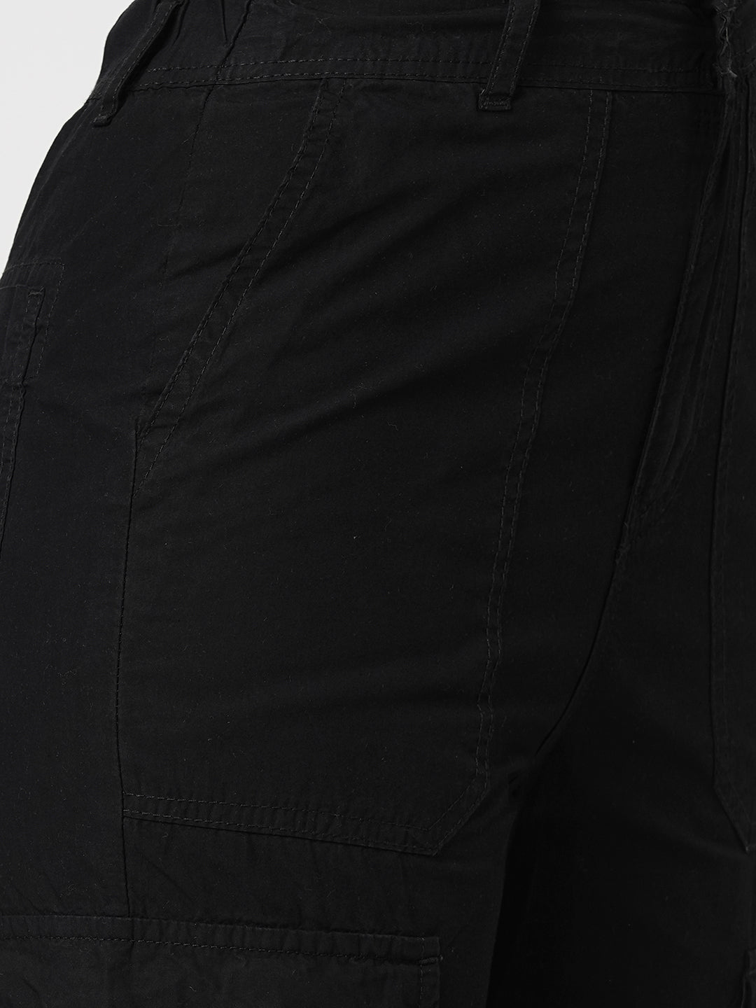 Women Black Mid-Rise Cargo