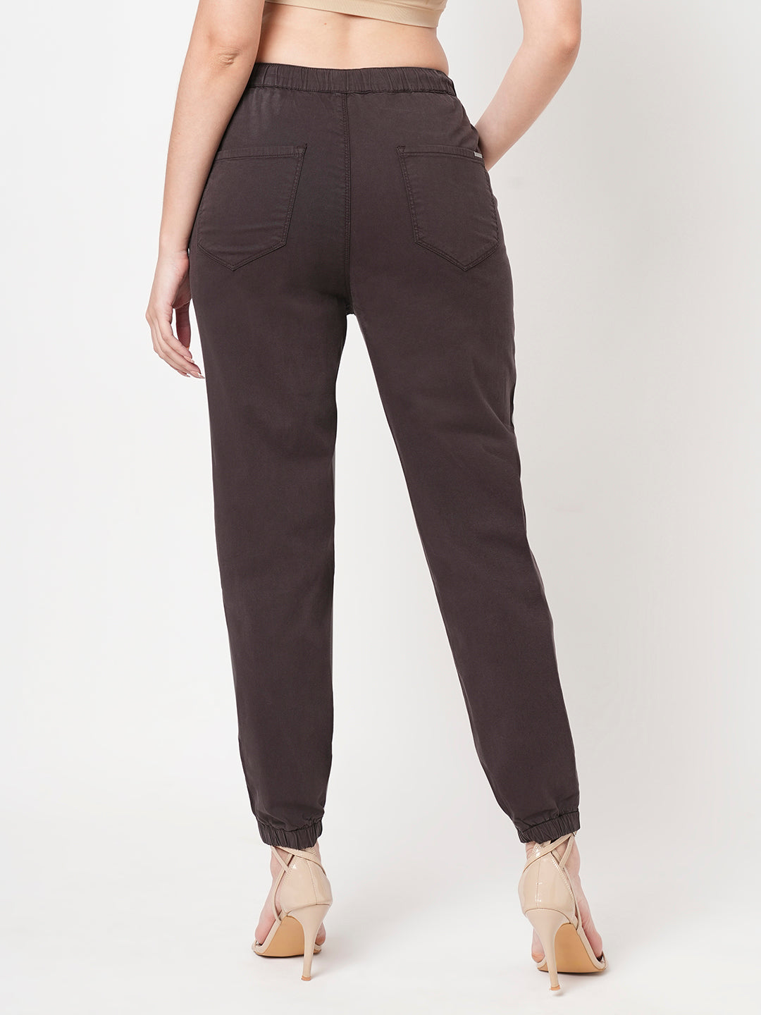 Women Charcoal Mid-Rise Skinny Joggers