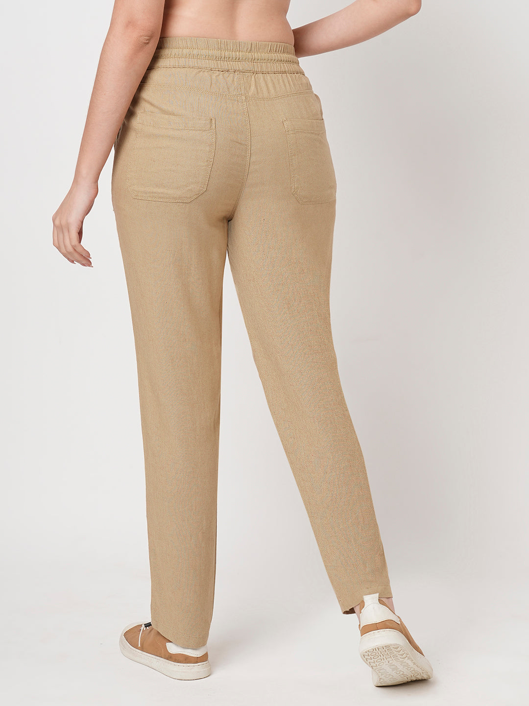 Women Light Brown Mid-Rise Paper Bag