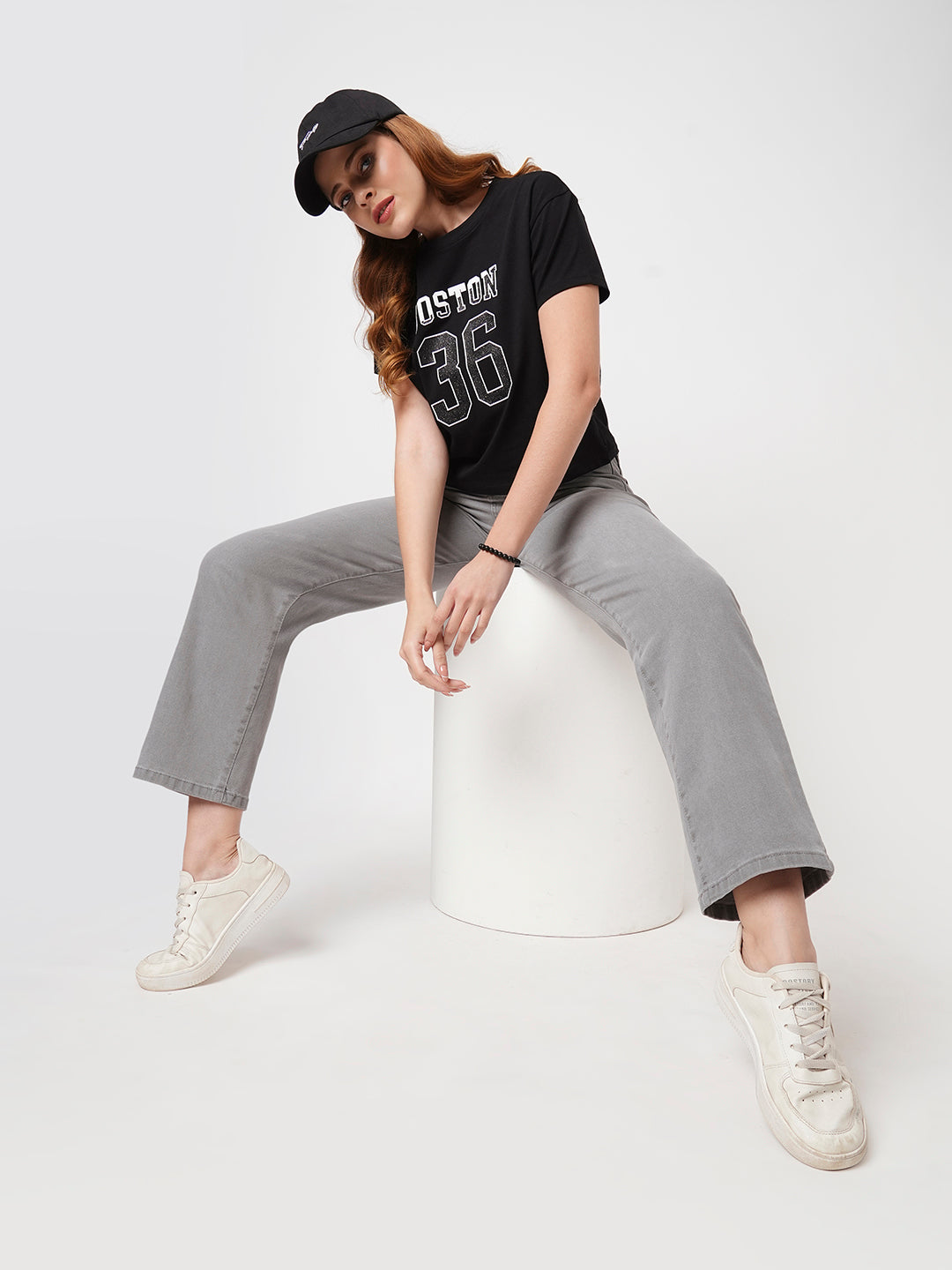 Women Grey High-Rise Loose Straight Fit Jeans