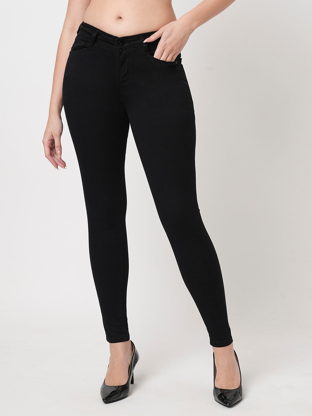 Women Black High-Rise Skinny Jeans