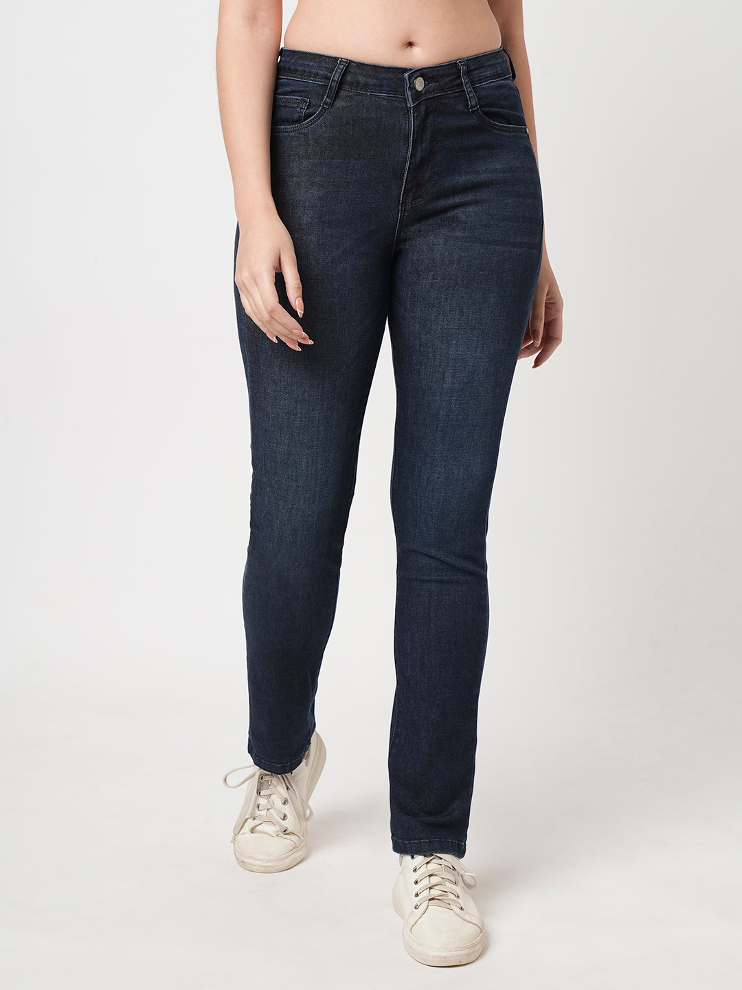 Women Blue Snug Straight Fit Jeans