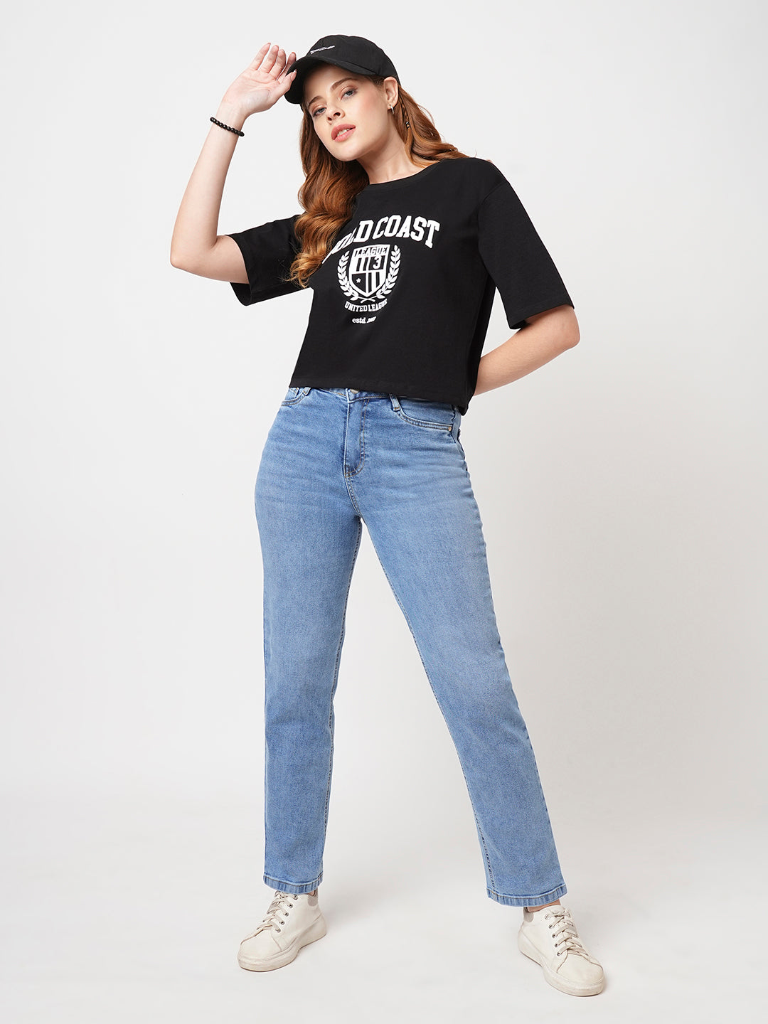 Women Blue High-Rise Relax Straight Fit Jeans