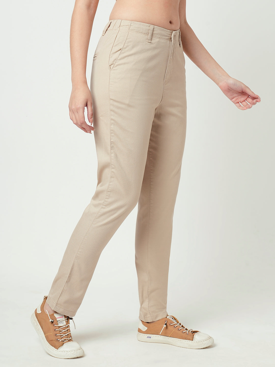 Women Oatmilk Mid-Rise Trouser