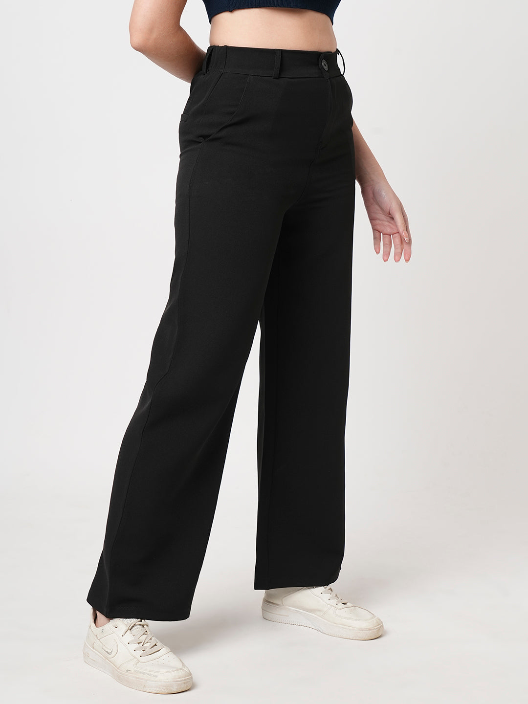 Women Black Korean Pants