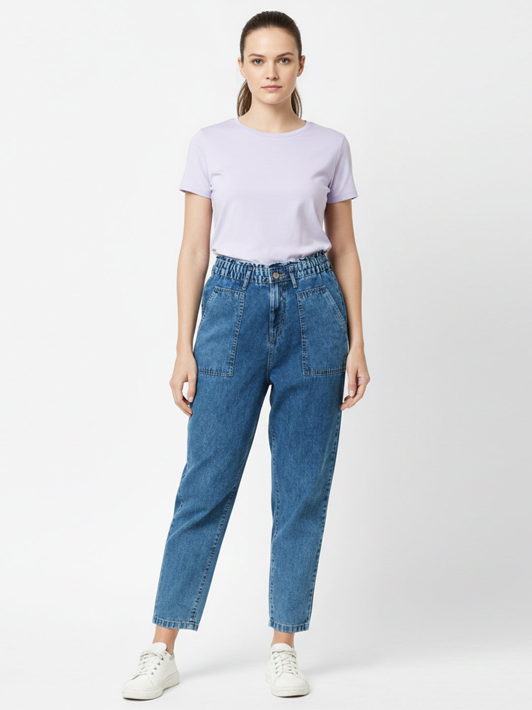 Women Blue High-Rise Baggy Fit Jeans