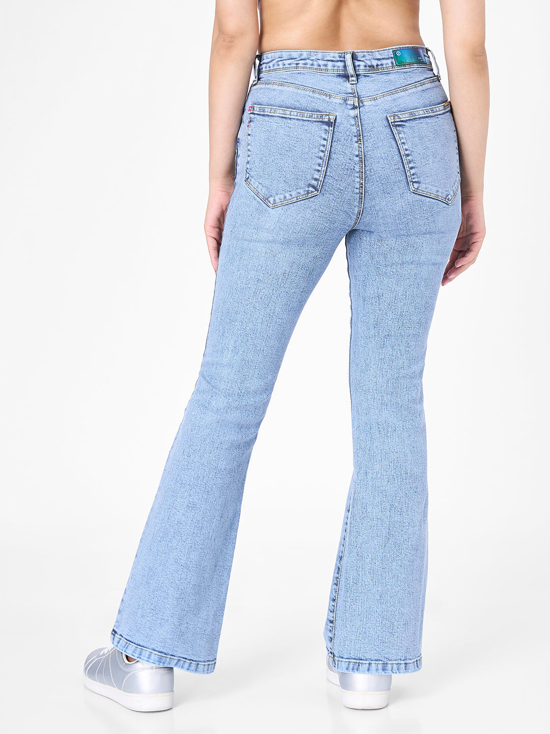 Women Blue High-Rise Flare Jeans