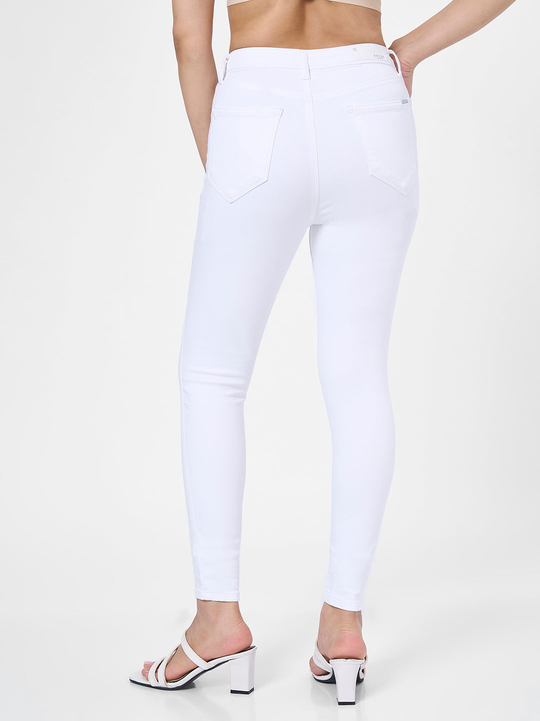 Women White Sky High Skinny Jeans