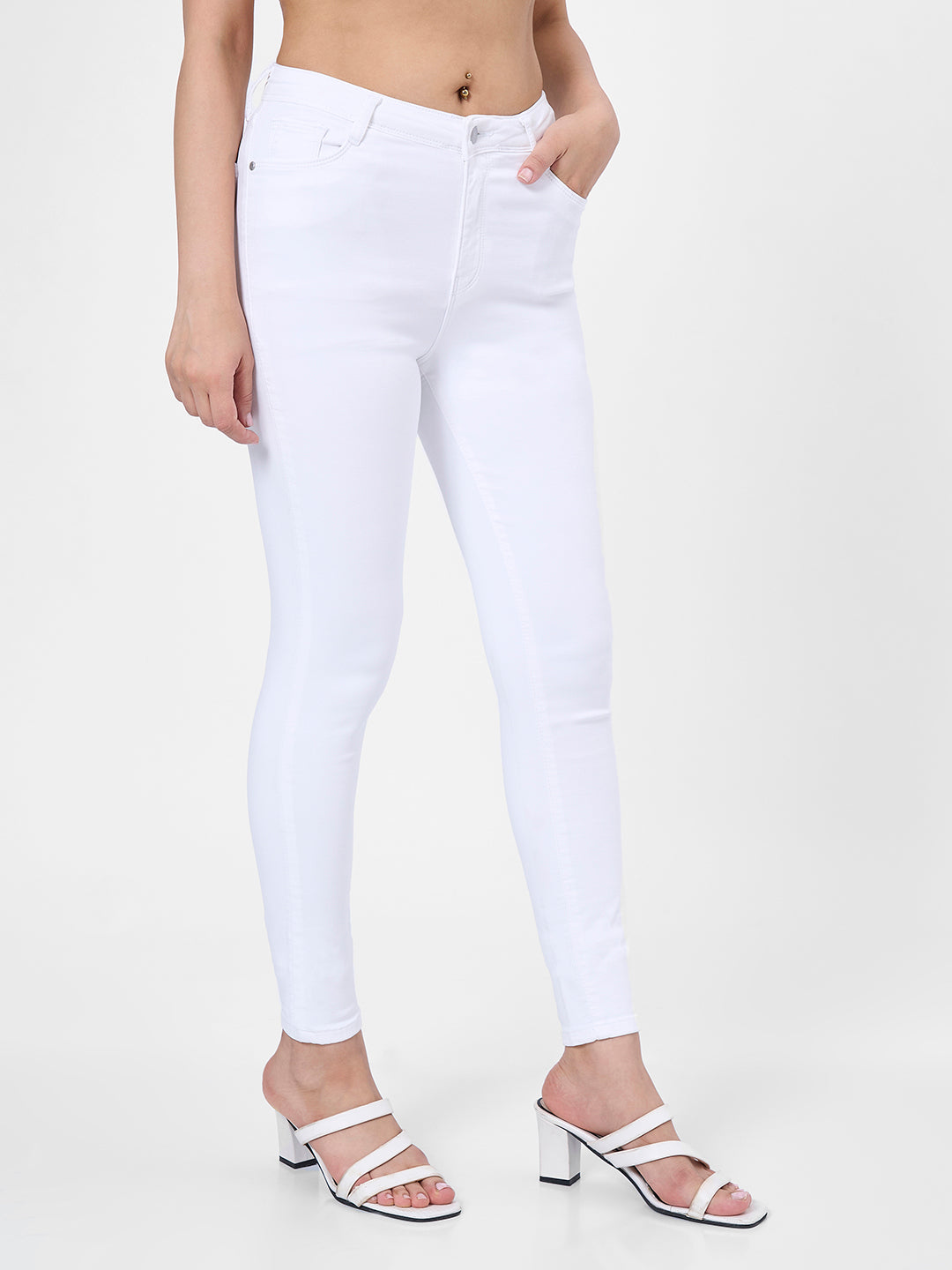 Women White Sky High Skinny Jeans