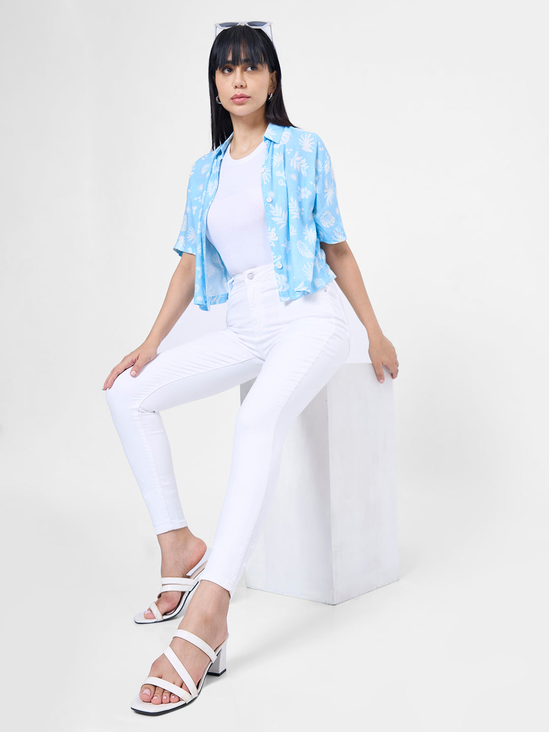 Women White Sky High Skinny Jeans