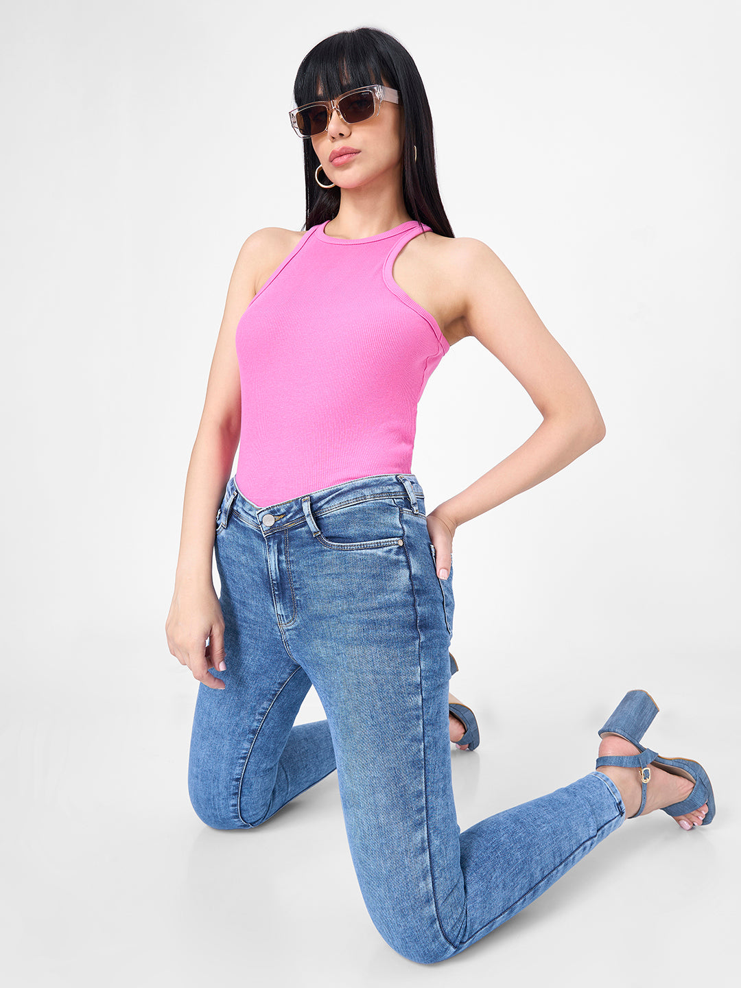 Women Blue High-Rise Skinny Jeans