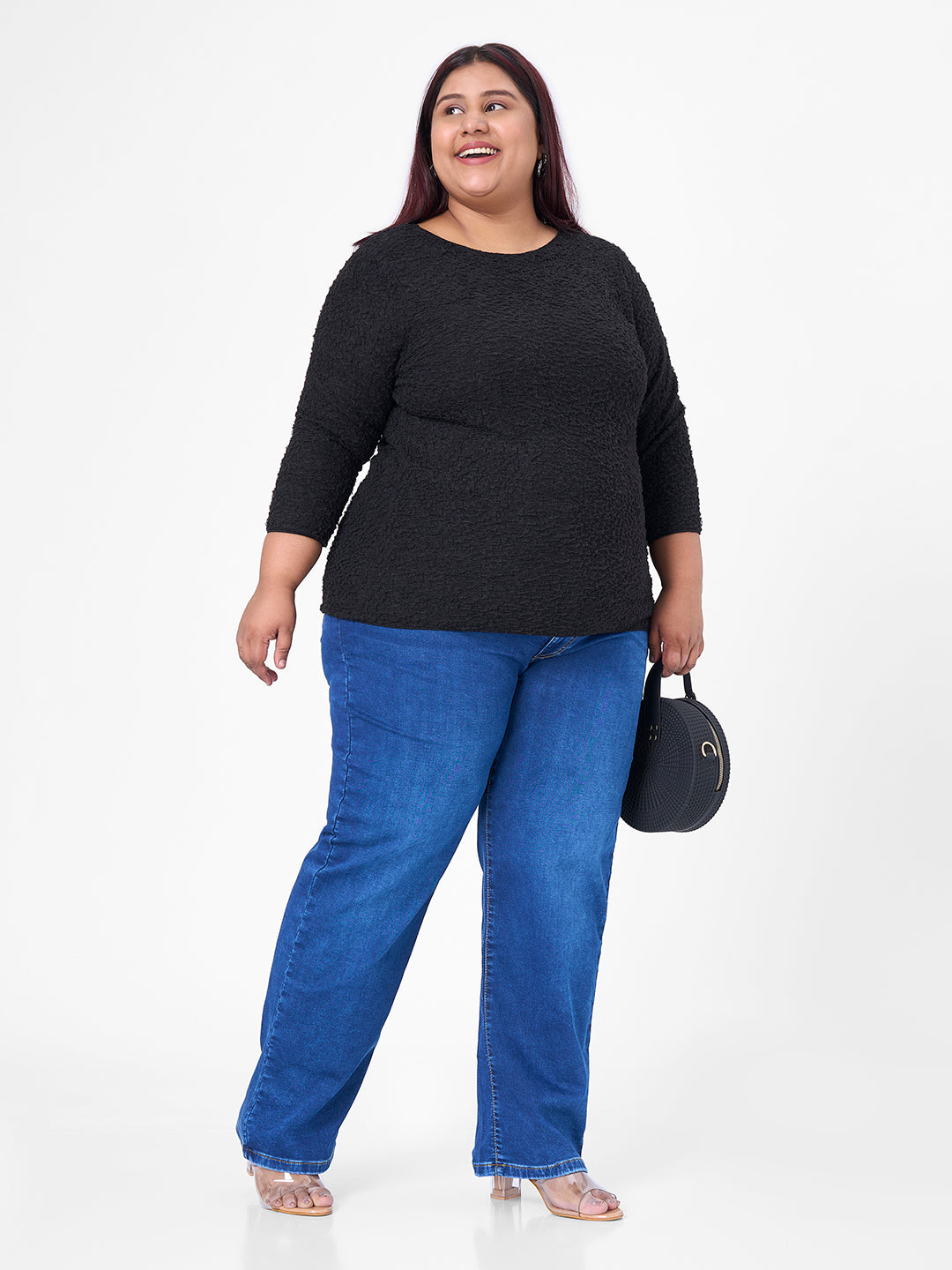 Women Blue High-Rise Slim Straight Fit Jeans