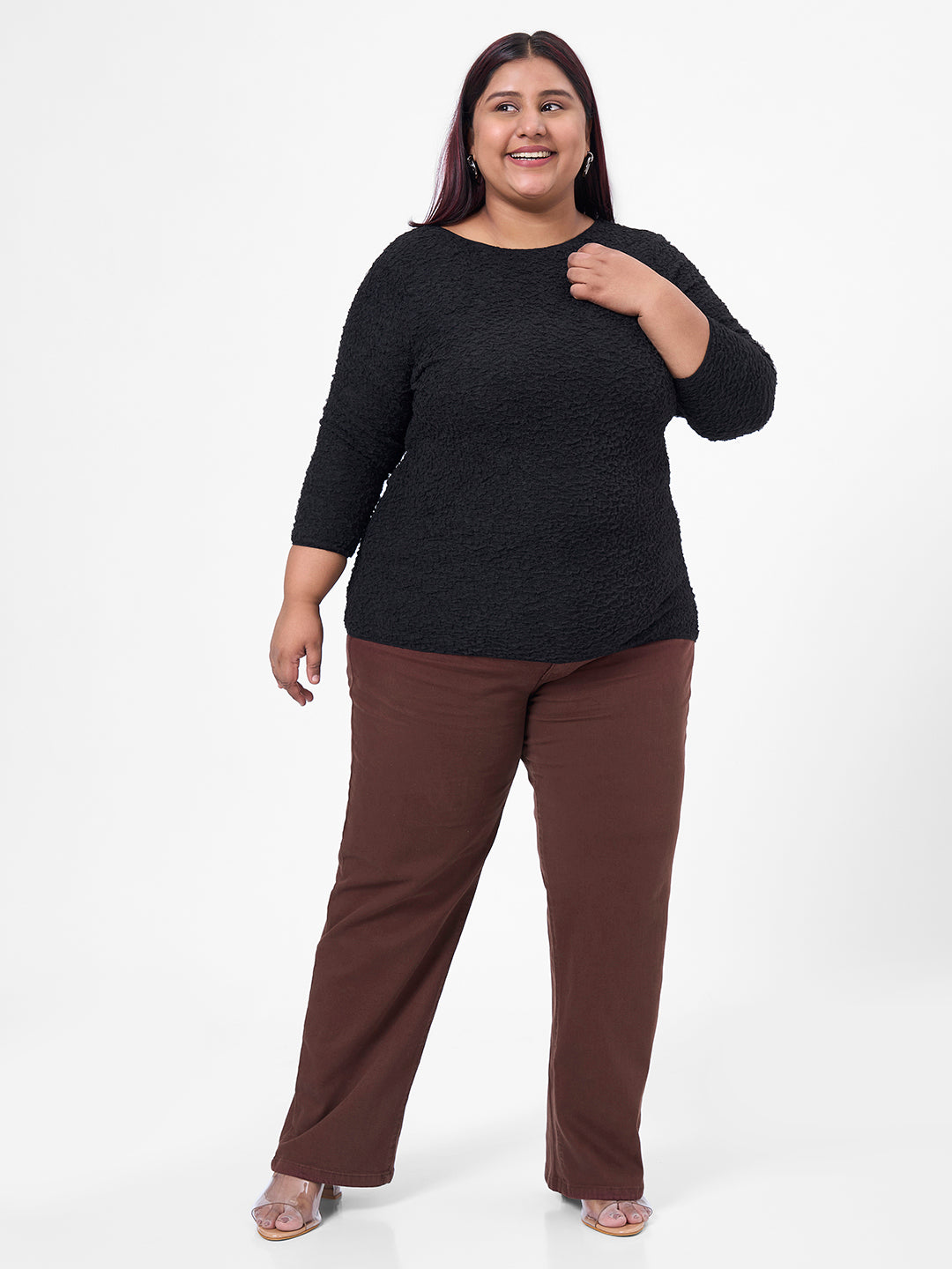 Women Sepia High-Rise Slim Straight Fit Jeans