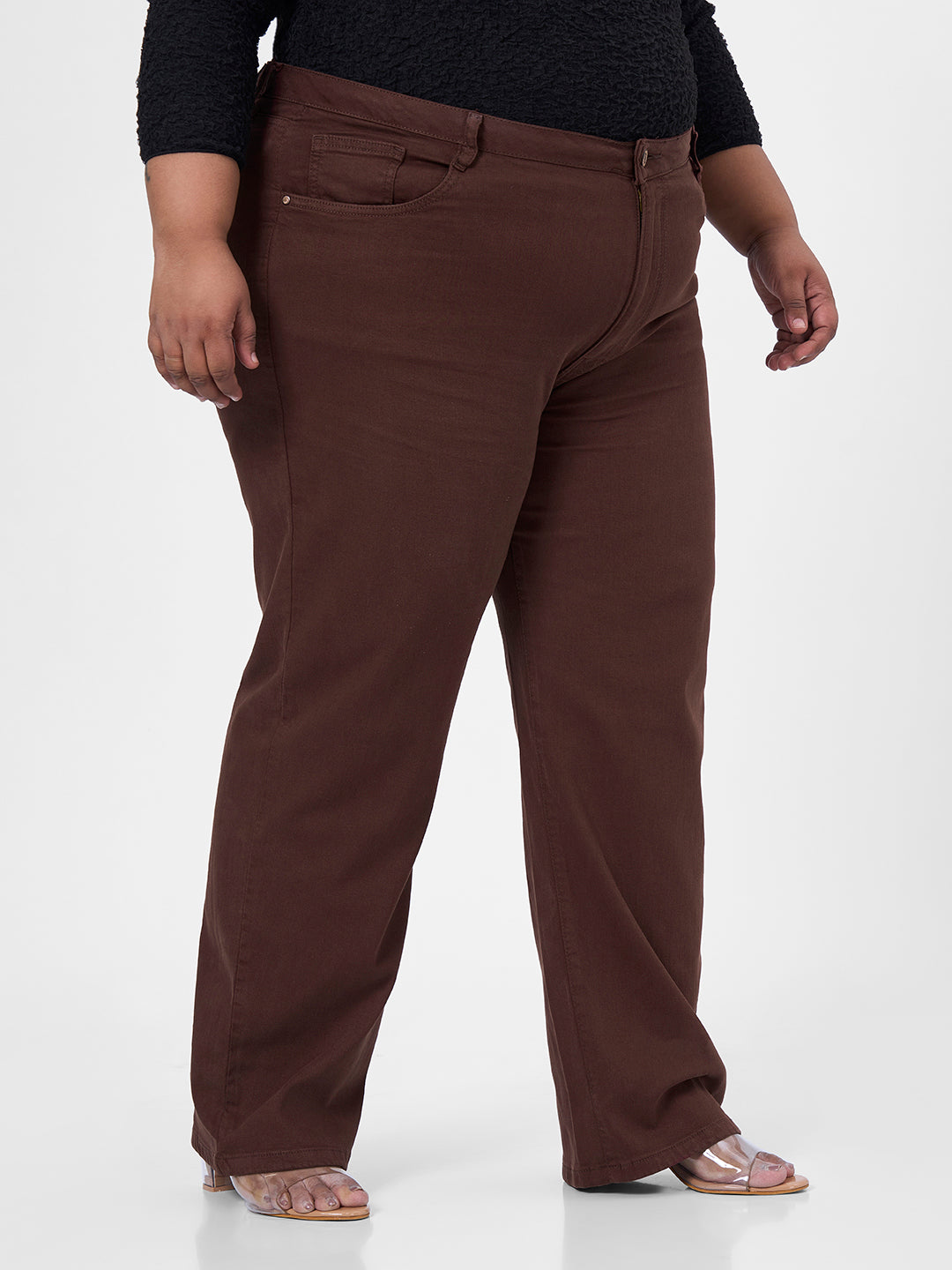Women Sepia High-Rise Slim Straight Fit Jeans