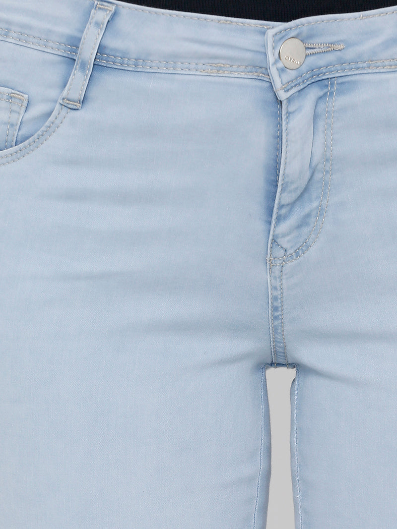 K4050 Mid Rise Skinny Crop Length Jeans