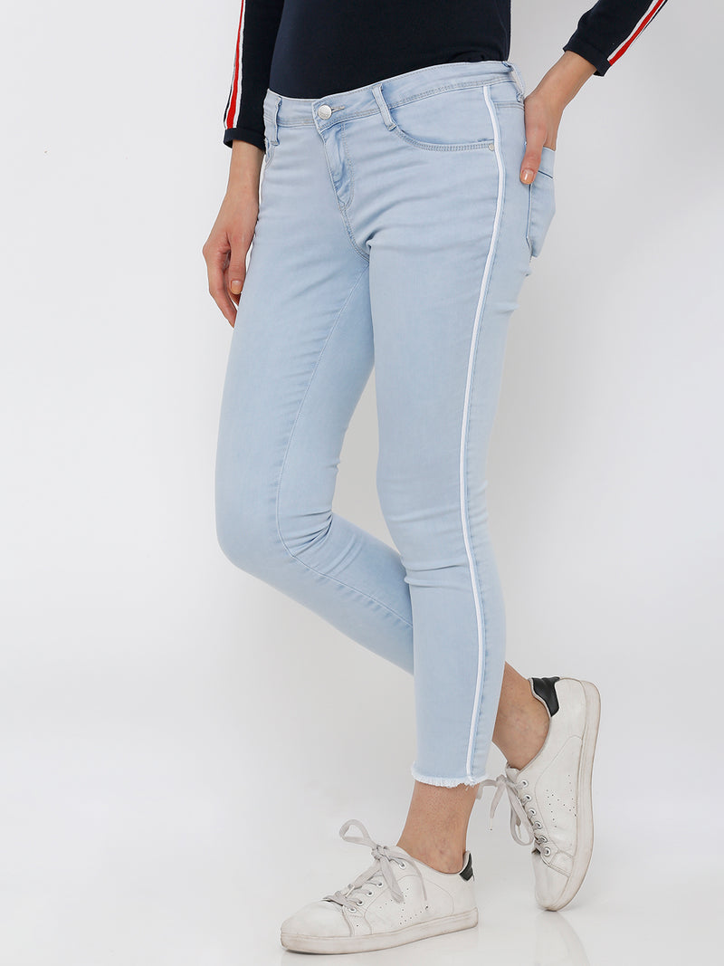 K4050 Mid Rise Skinny Crop Length Jeans