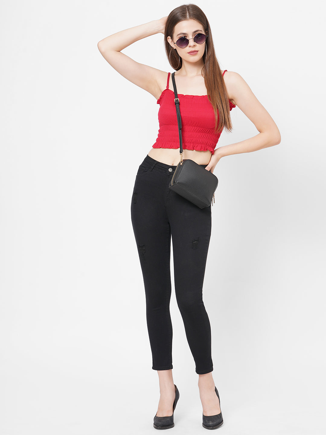 Women Black High-Rise Skinny Jeans